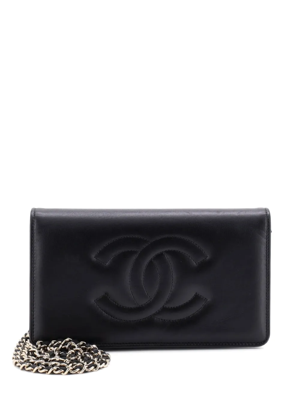 CHANEL Pre-Owned Timeless CC Full Flap Clutch with Chain Lambskin shoulder bag - Black