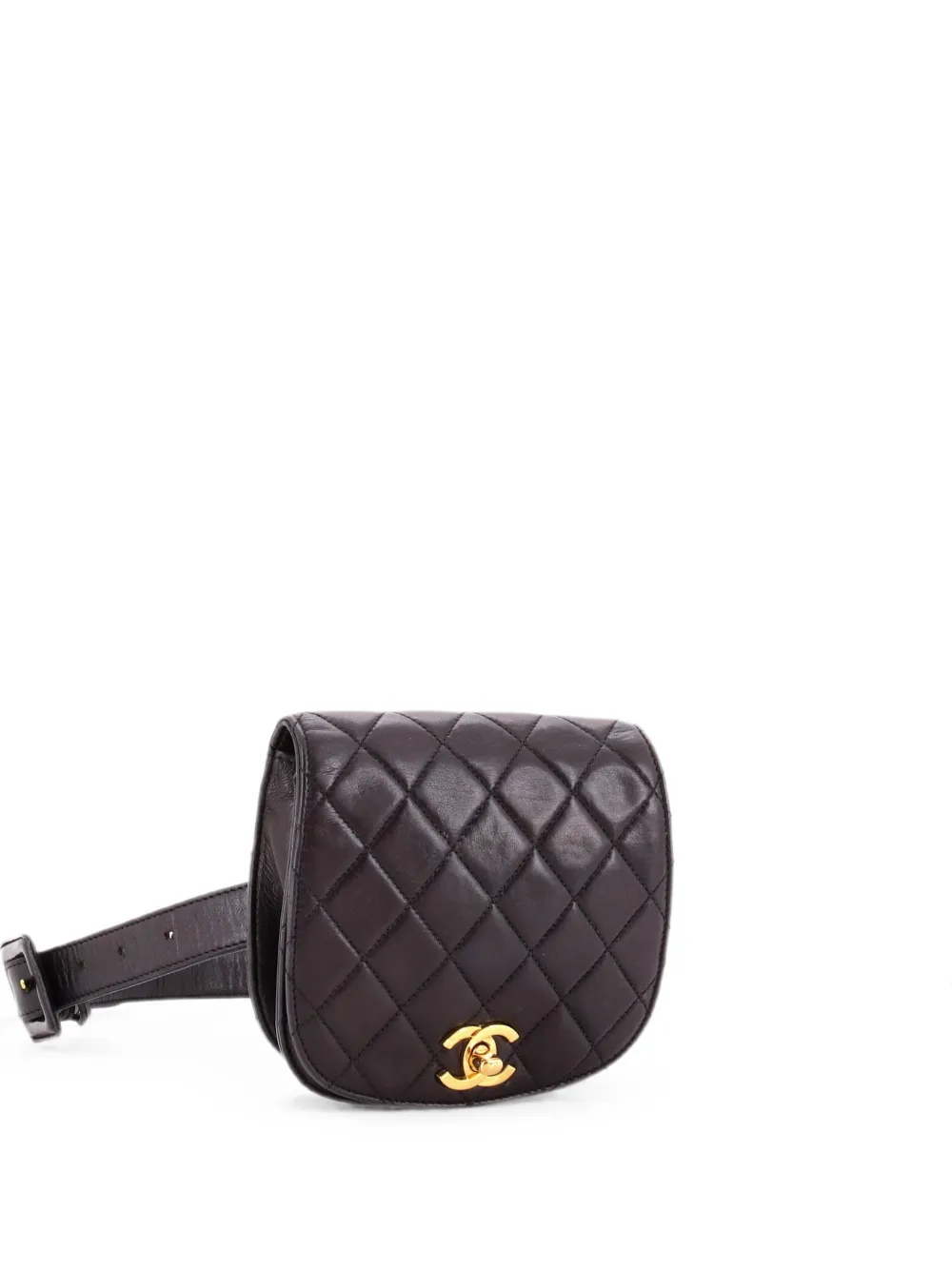 CHANEL Pre-Owned Flap Quilted Leather Small belt bag - Black