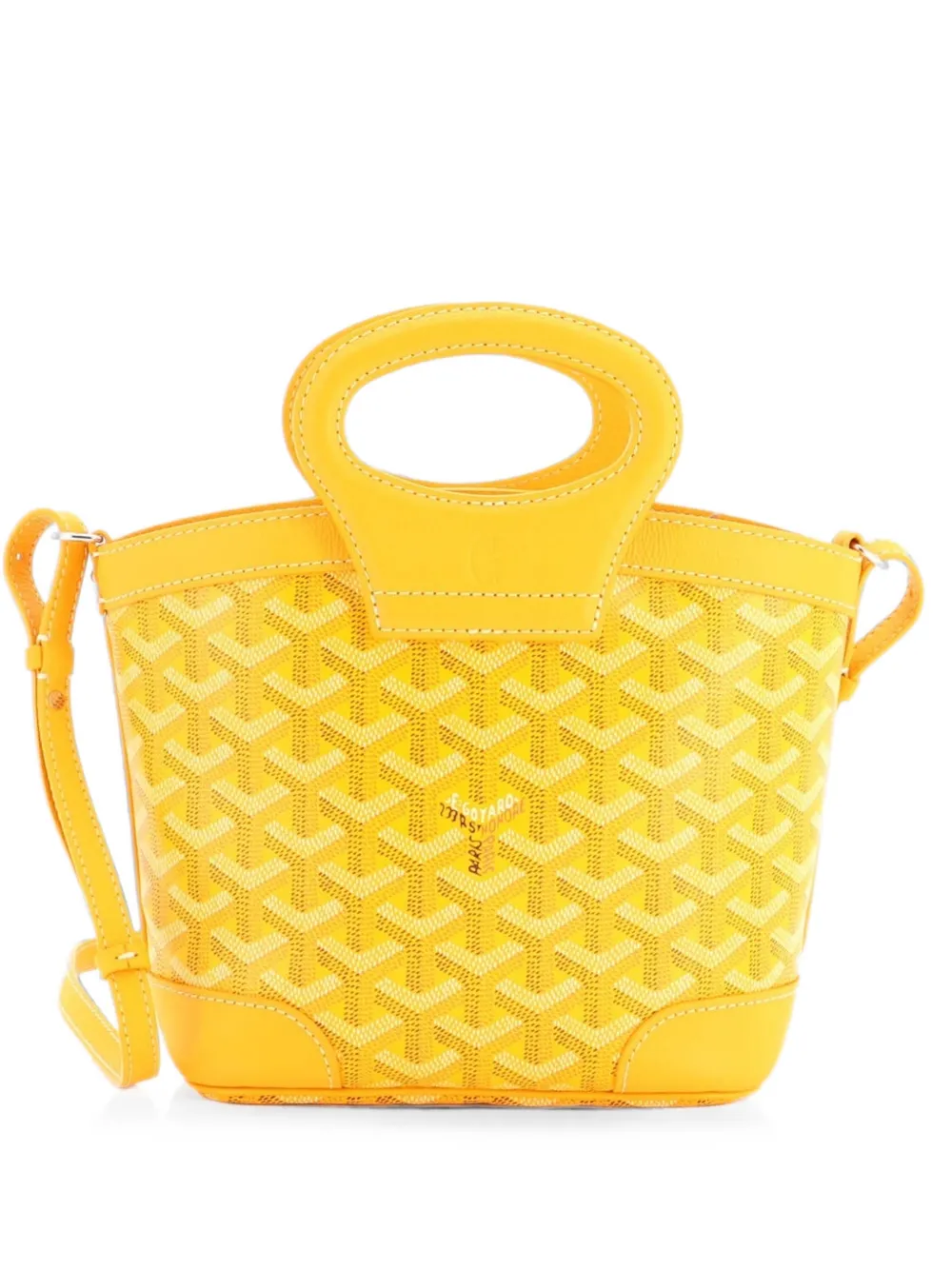 Pre-owned Goyard Beluga Bag Coated Canvas Mini Tote Bag In Yellow