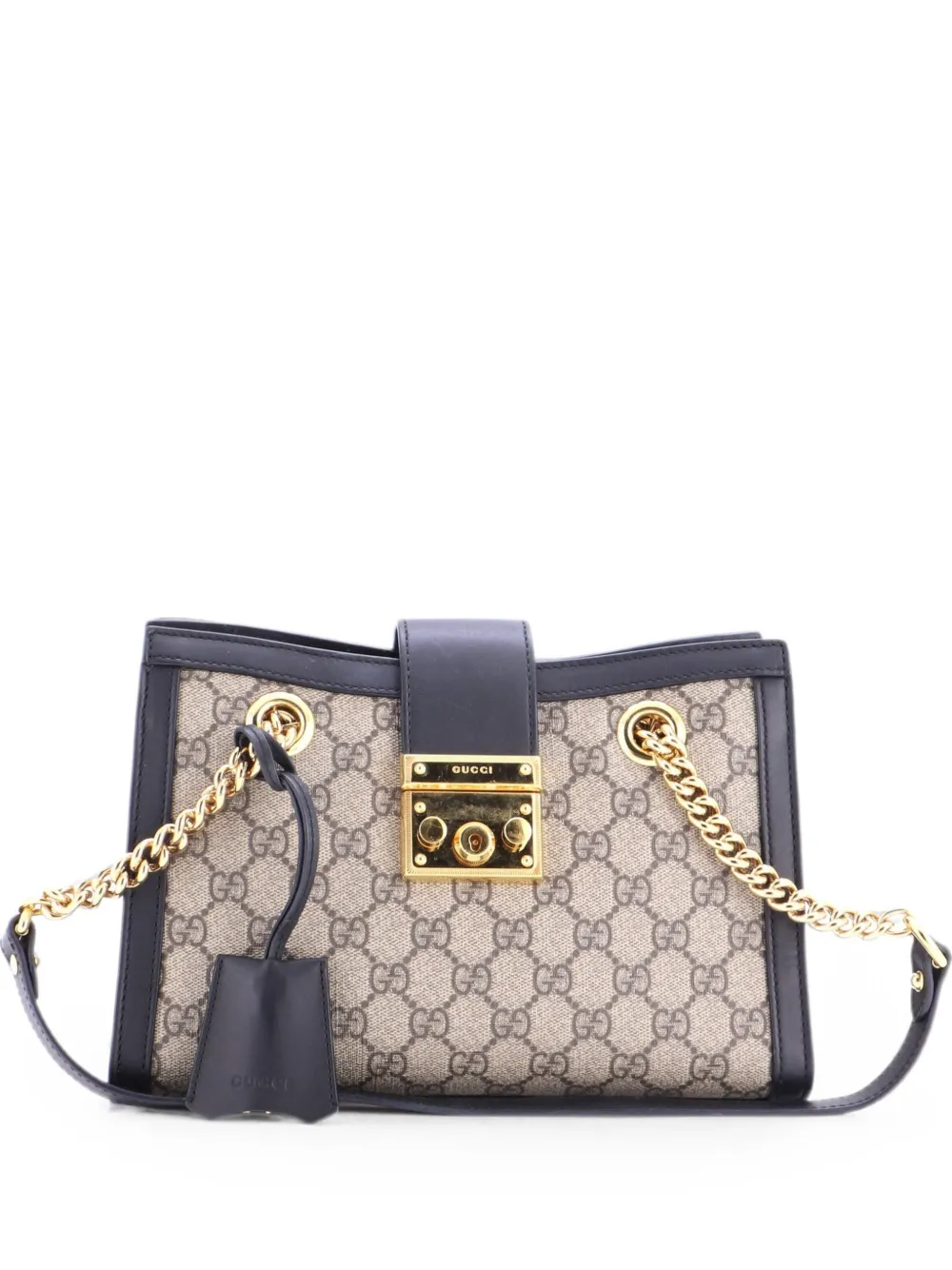 Gucci Pre-Owned Borsa a spalla Padlock piccola in tela cerata GG e pelle con catena - Blu