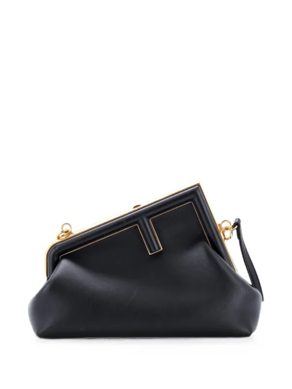 Fendi Pre-owned First Bag Leather Small Clutch Bag in Black