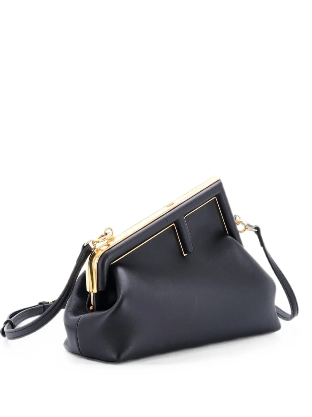 Fendi Pre-owned First Bag Leather Small Clutch Bag in Black, view 3