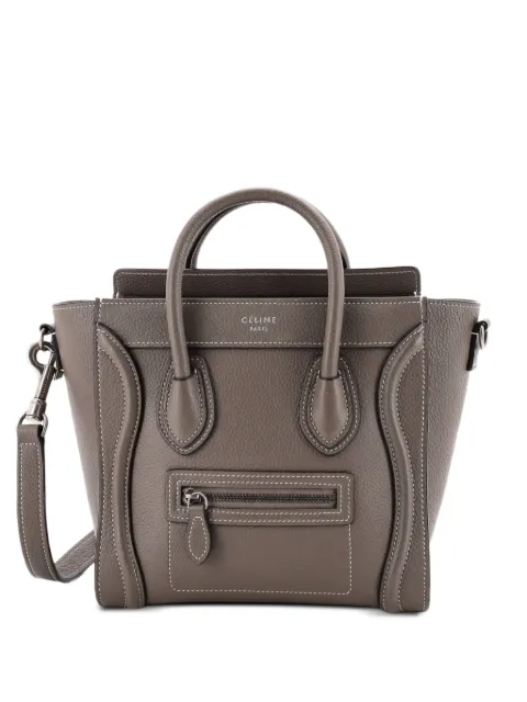 Celine Pre-Owned 러기지 백 그레이니 레더 나노 크로스 백