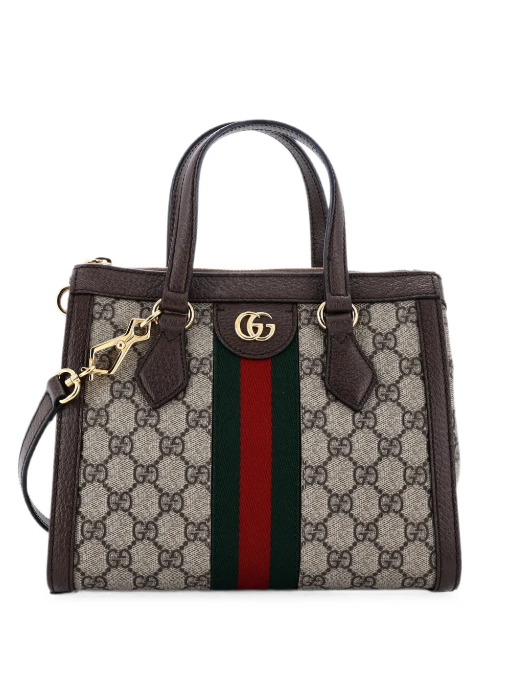 Gucci Pre-Owned Borsa tote Ophidia piccola in tela cerata GG con manico - Marrone