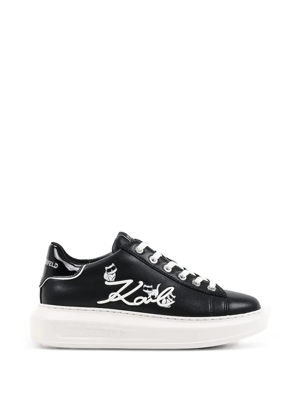 Karl Lagerfeld logo-embroidered platform sneakers - Nero