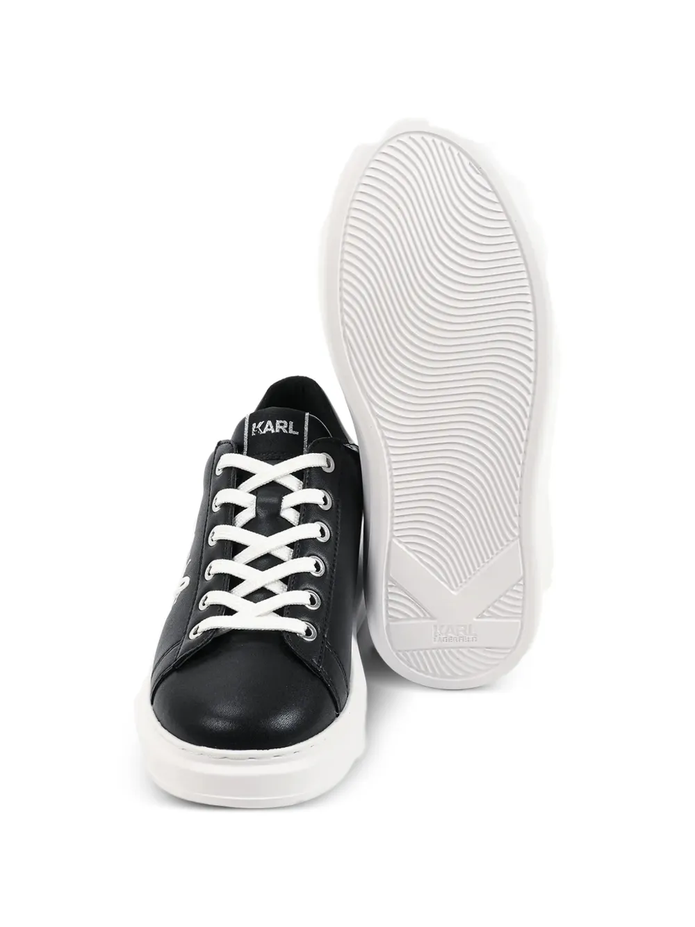 Karl Lagerfeld logo-embroidered platform sneakers Zwart