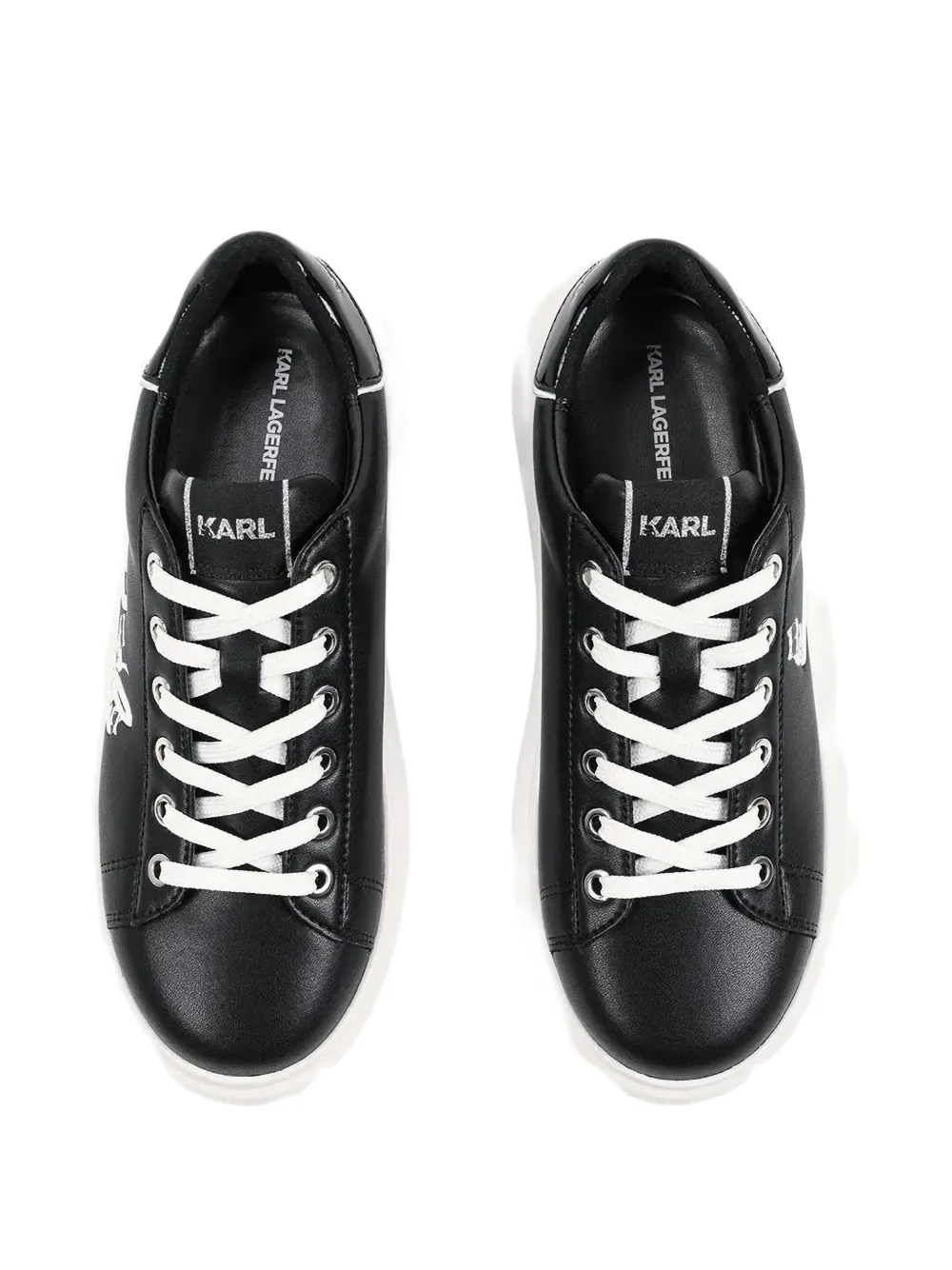Karl Lagerfeld logo-embroidered platform sneakers Zwart