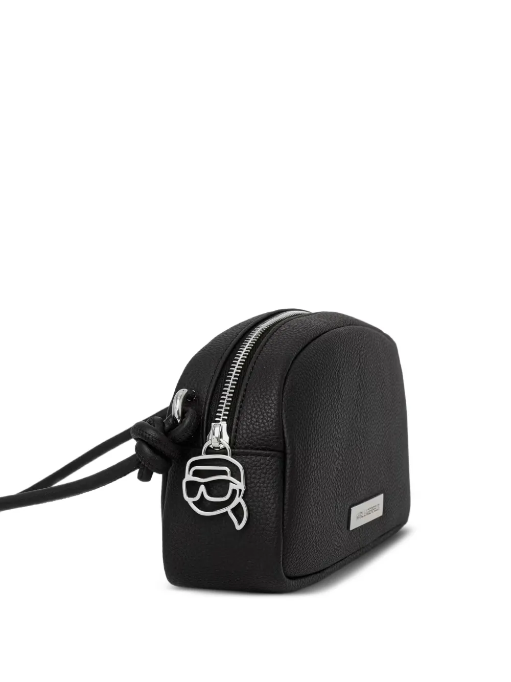 Karl Lagerfeld Crossbodytas met bewerkte textuur en logoplakkaat Zwart