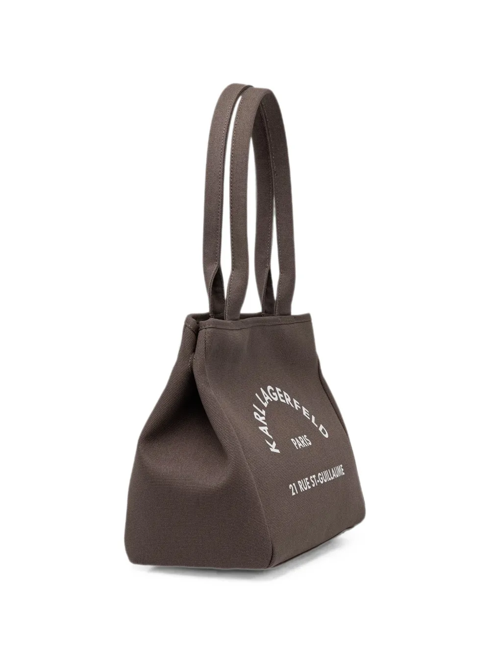 Karl Lagerfeld Magnets canvas shopper met logo-print Bruin