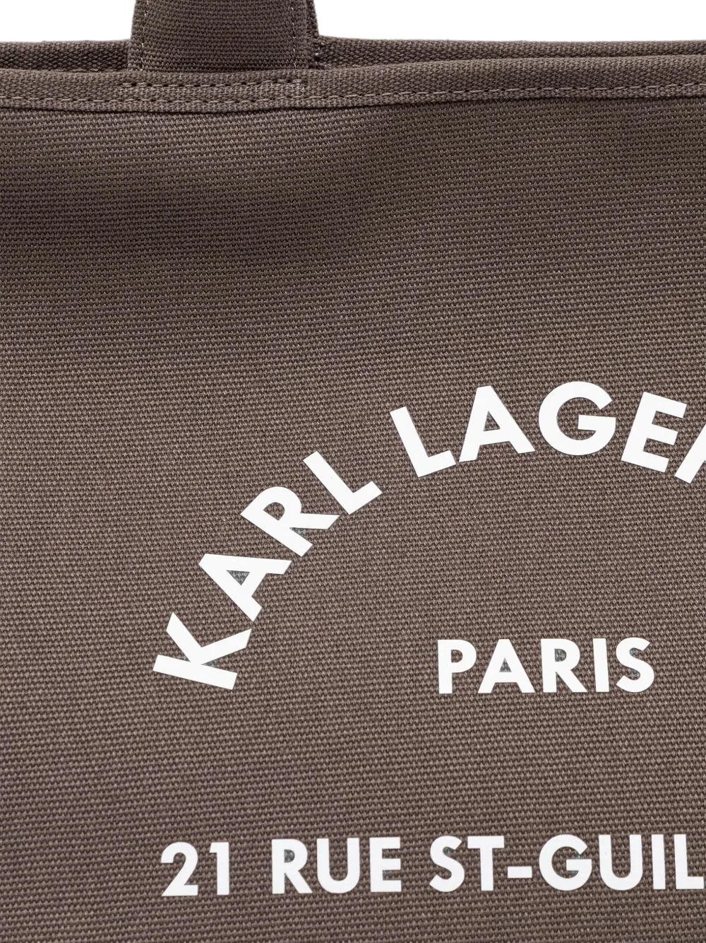 Karl Lagerfeld Magnets canvas shopper met logo-print Bruin