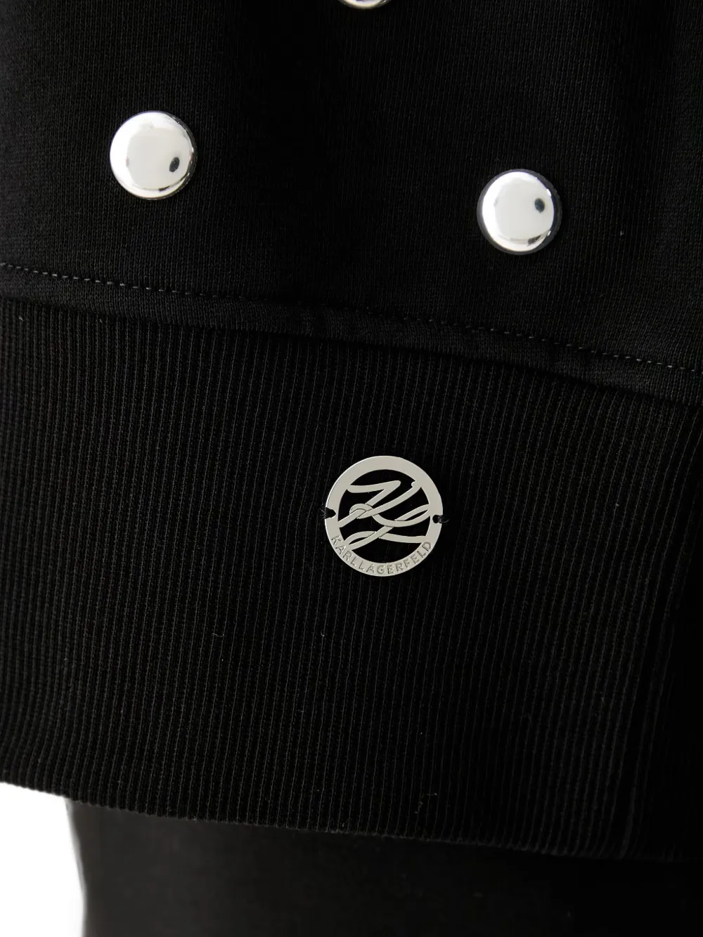 Karl Lagerfeld Sweater verfraaid met studs en kraag Zwart
