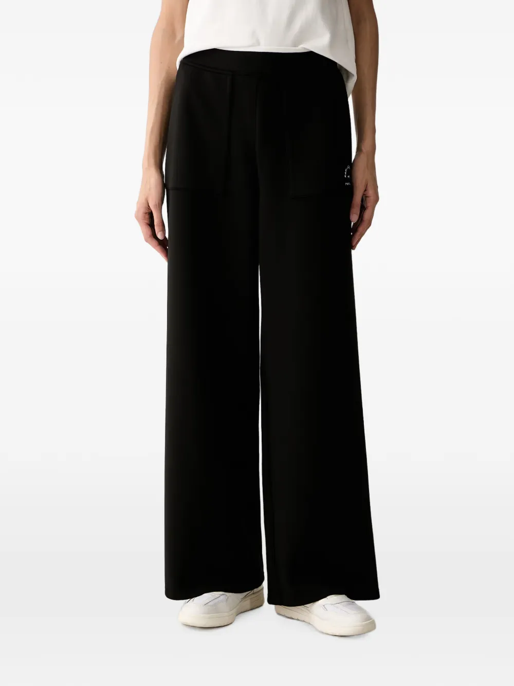 Karl Lagerfeld logo-print wide-leg trousers - Nero
