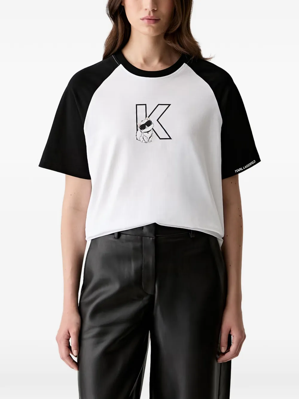 Karl Lagerfeld Choupette-print raglan-sleeve T-shirt - Bianco