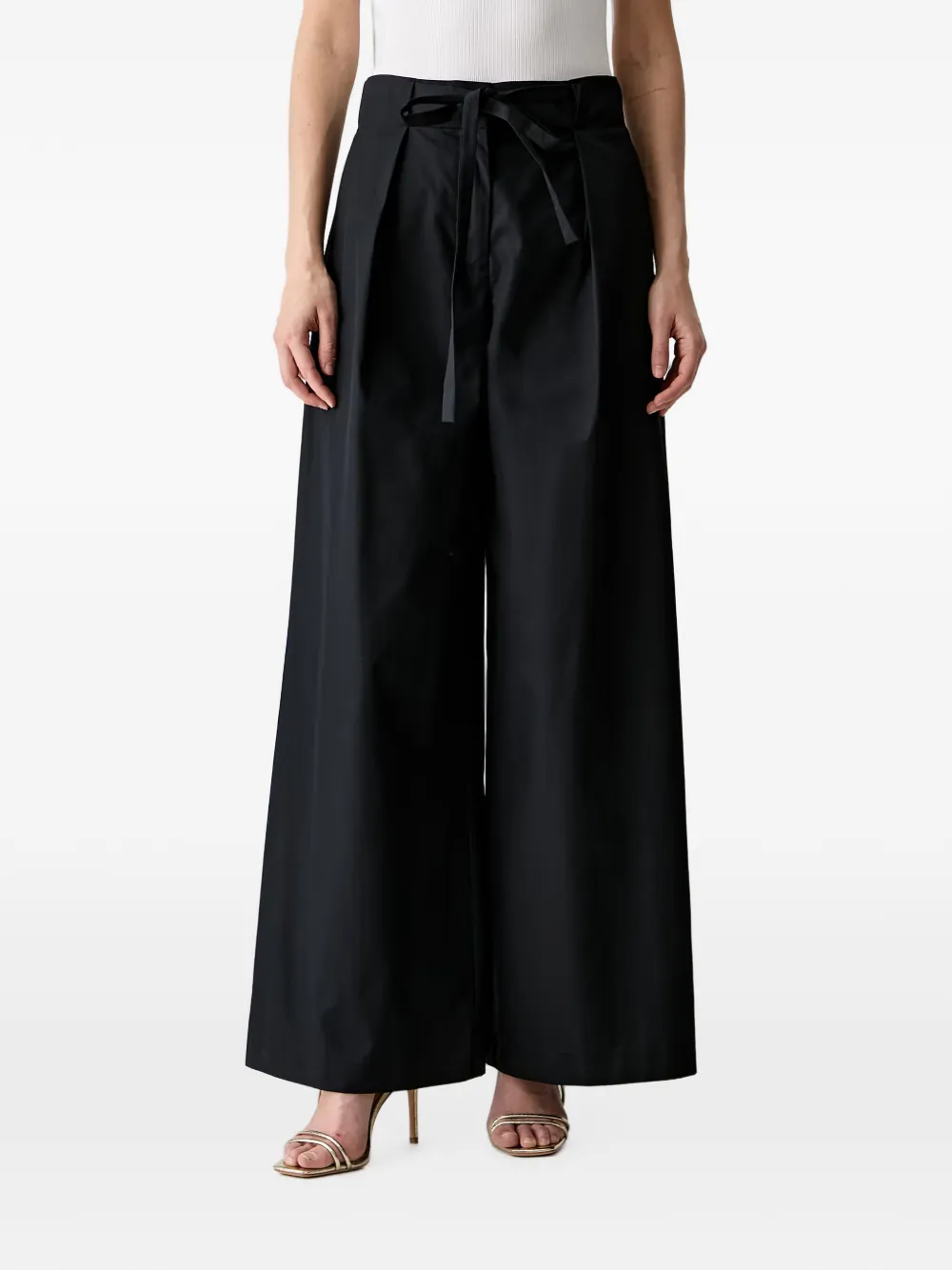 Karl Lagerfeld belted pleated trousers - Black