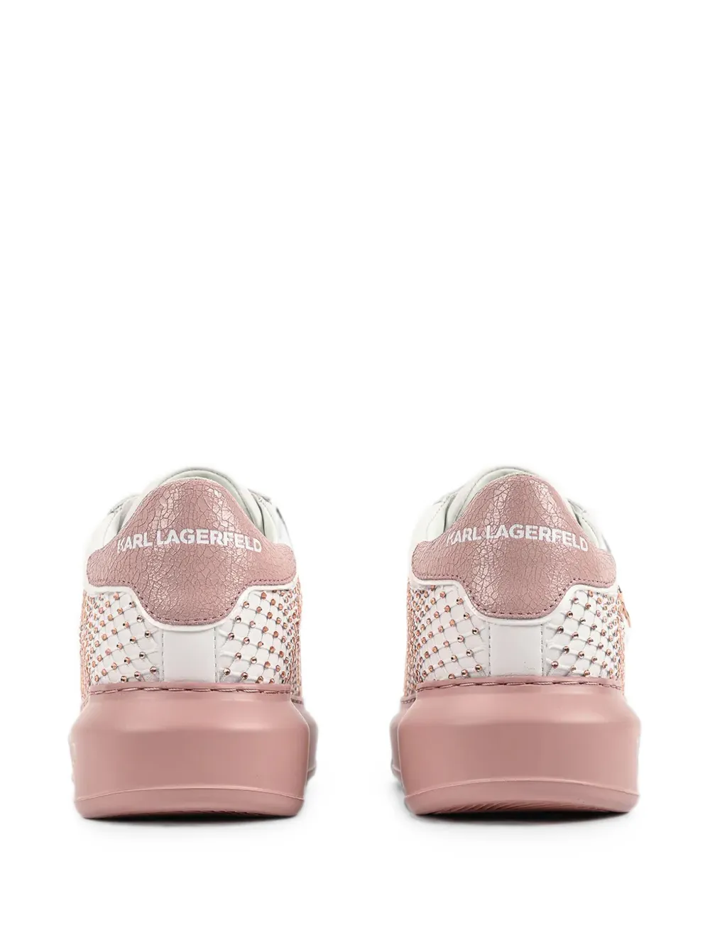 Karl Lagerfeld crystal-embellished leather sneakers Wit