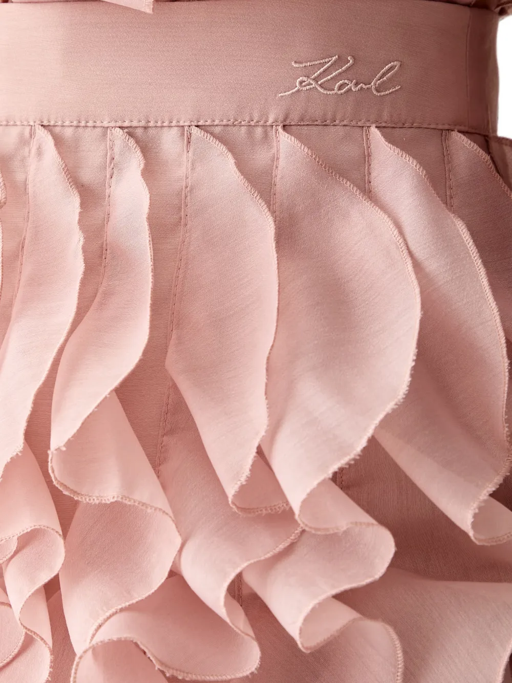 Karl Lagerfeld Mini-rok met geborduurd logo en ruches Roze