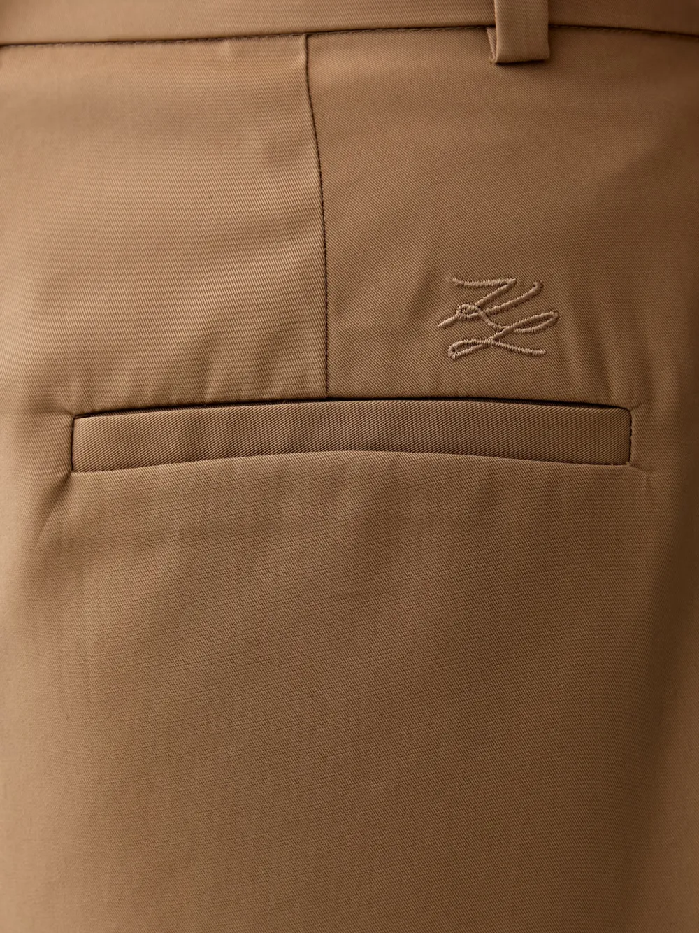 Karl Lagerfeld Plooibroek met gestrikte taille Beige