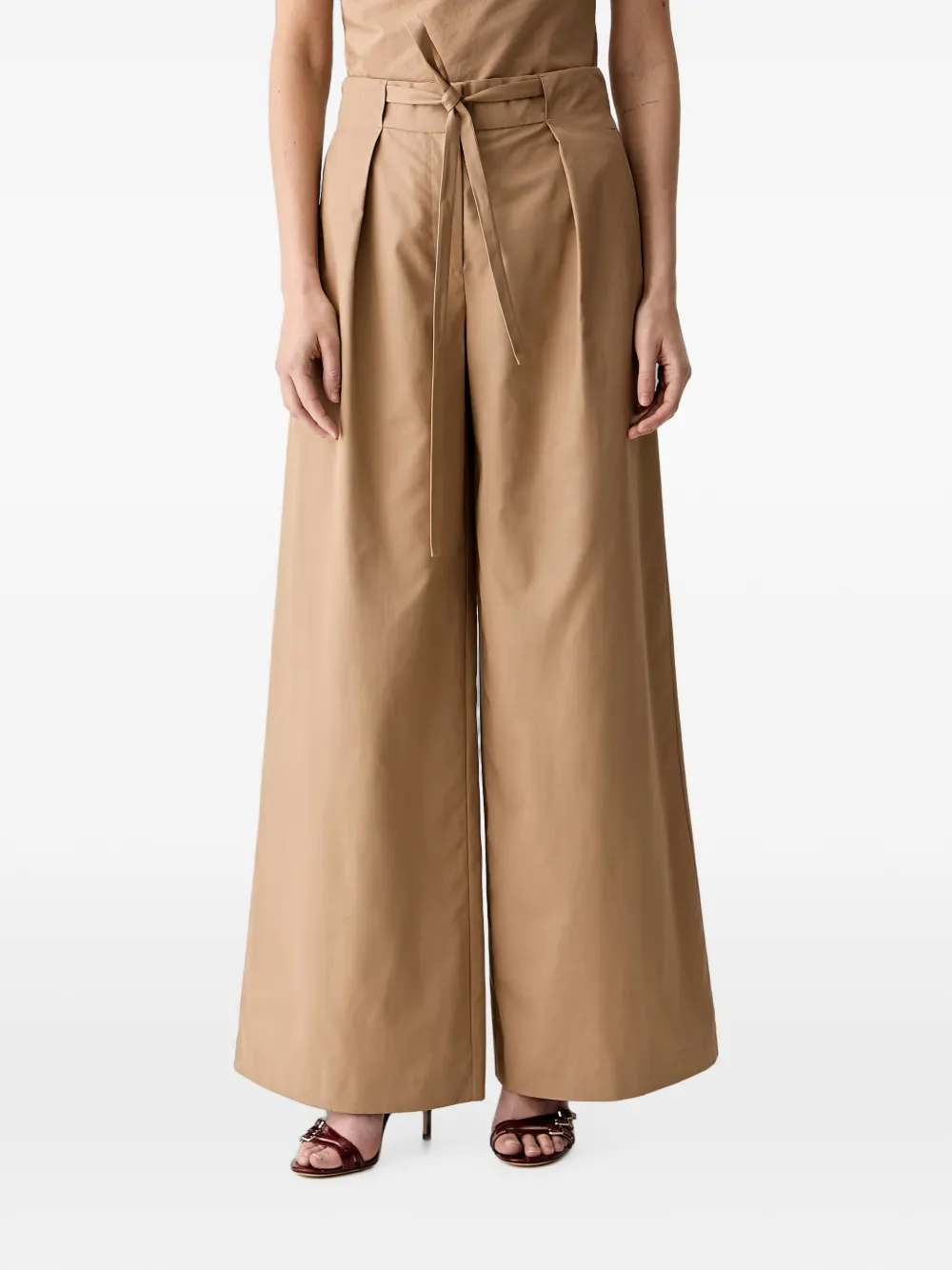 Karl Lagerfeld tie-waist pleated trousers - Toni neutri