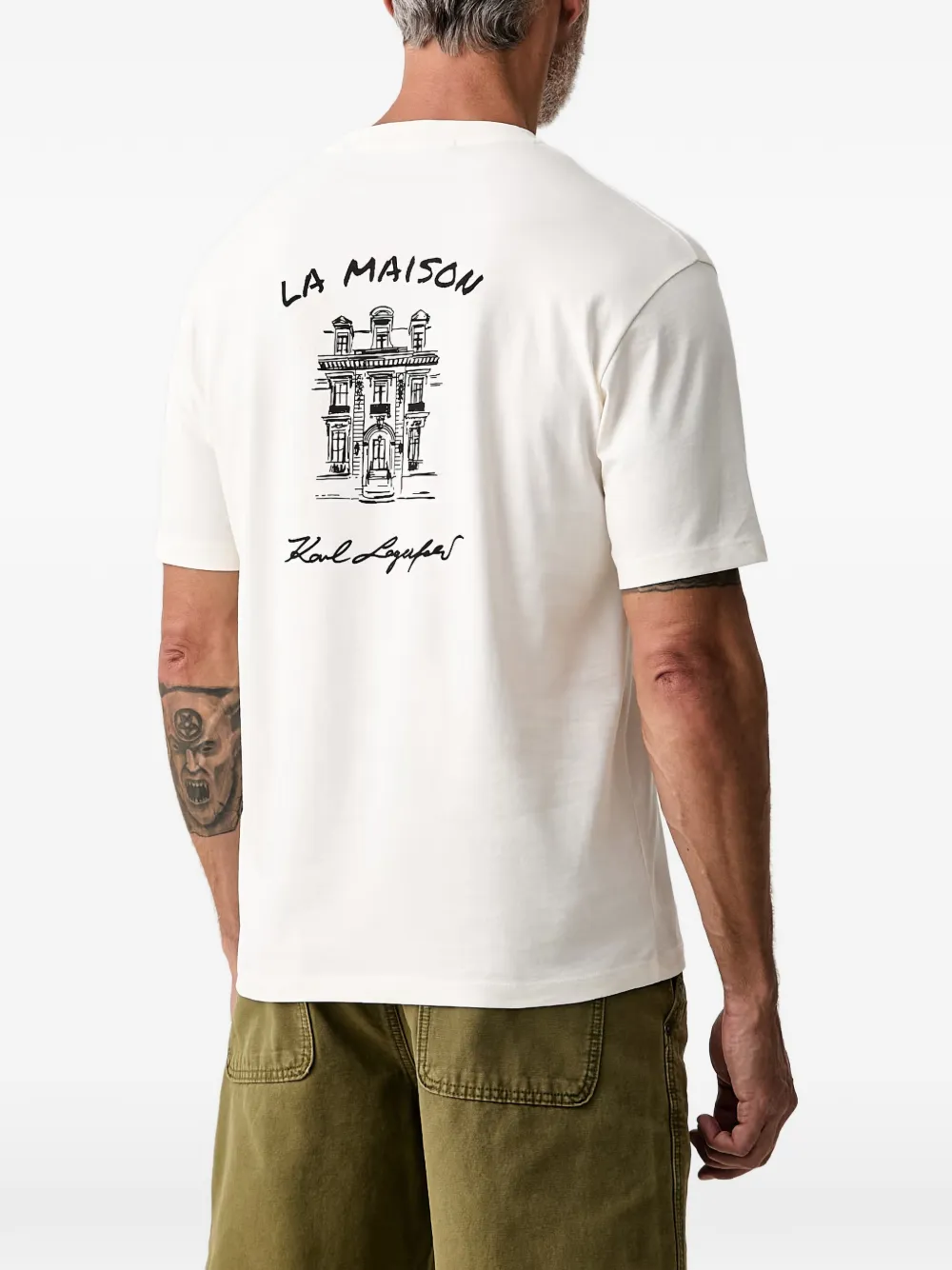 Karl Lagerfeld Rue St Guillaume T-shirt met grafische print Wit