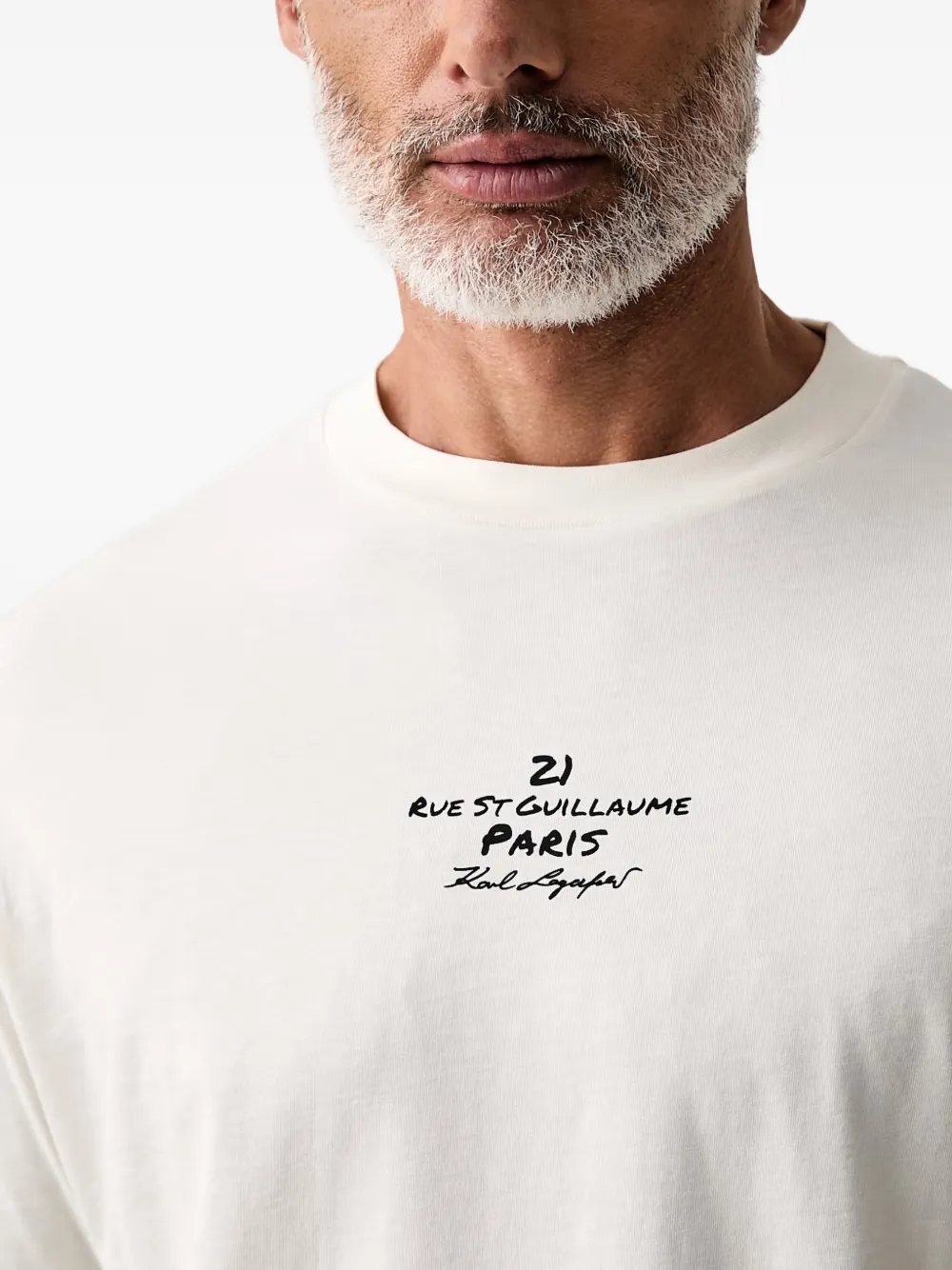 Karl Lagerfeld Rue St Guillaume T-shirt met grafische print Wit