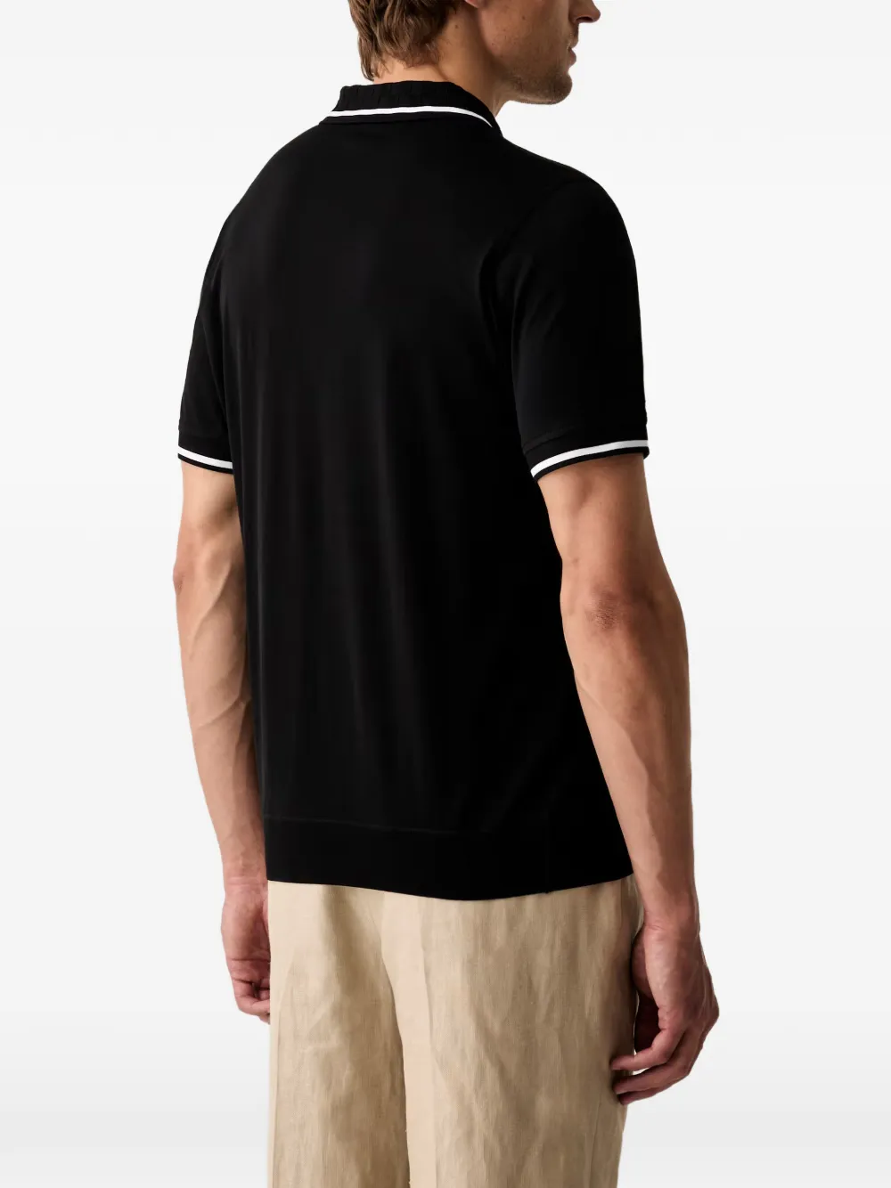 Karl Lagerfeld zip-fastening polo shirt Zwart