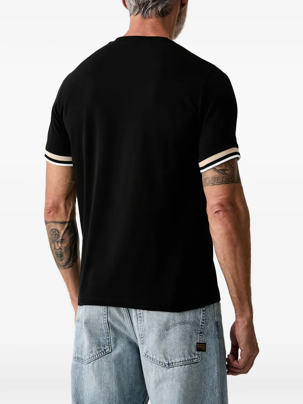 Karl Lagerfeld T-shirt met V-hals en afwerking Zwart