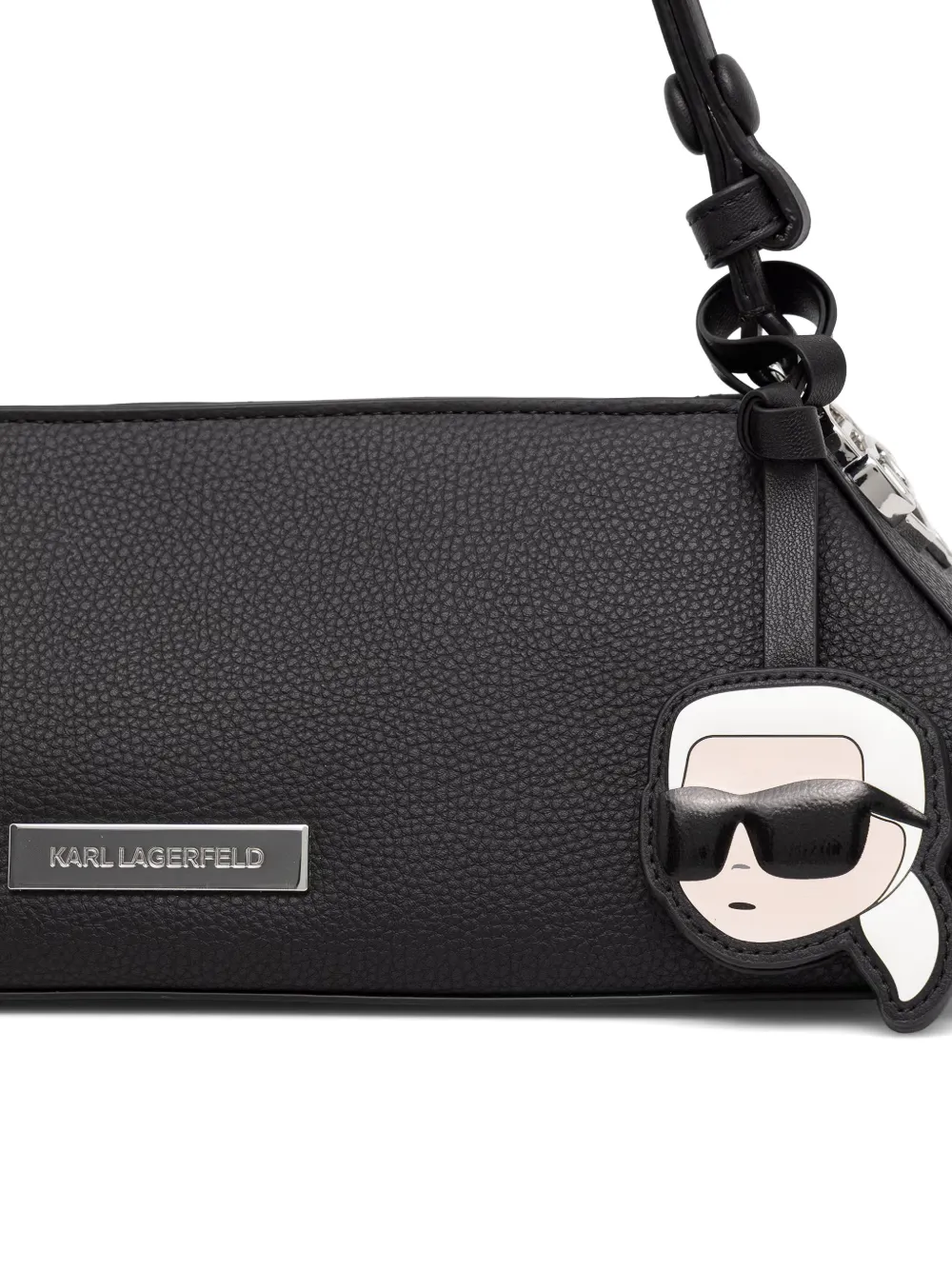 Karl Lagerfeld Bewerkte schoudertas met logoplakkaat Zwart