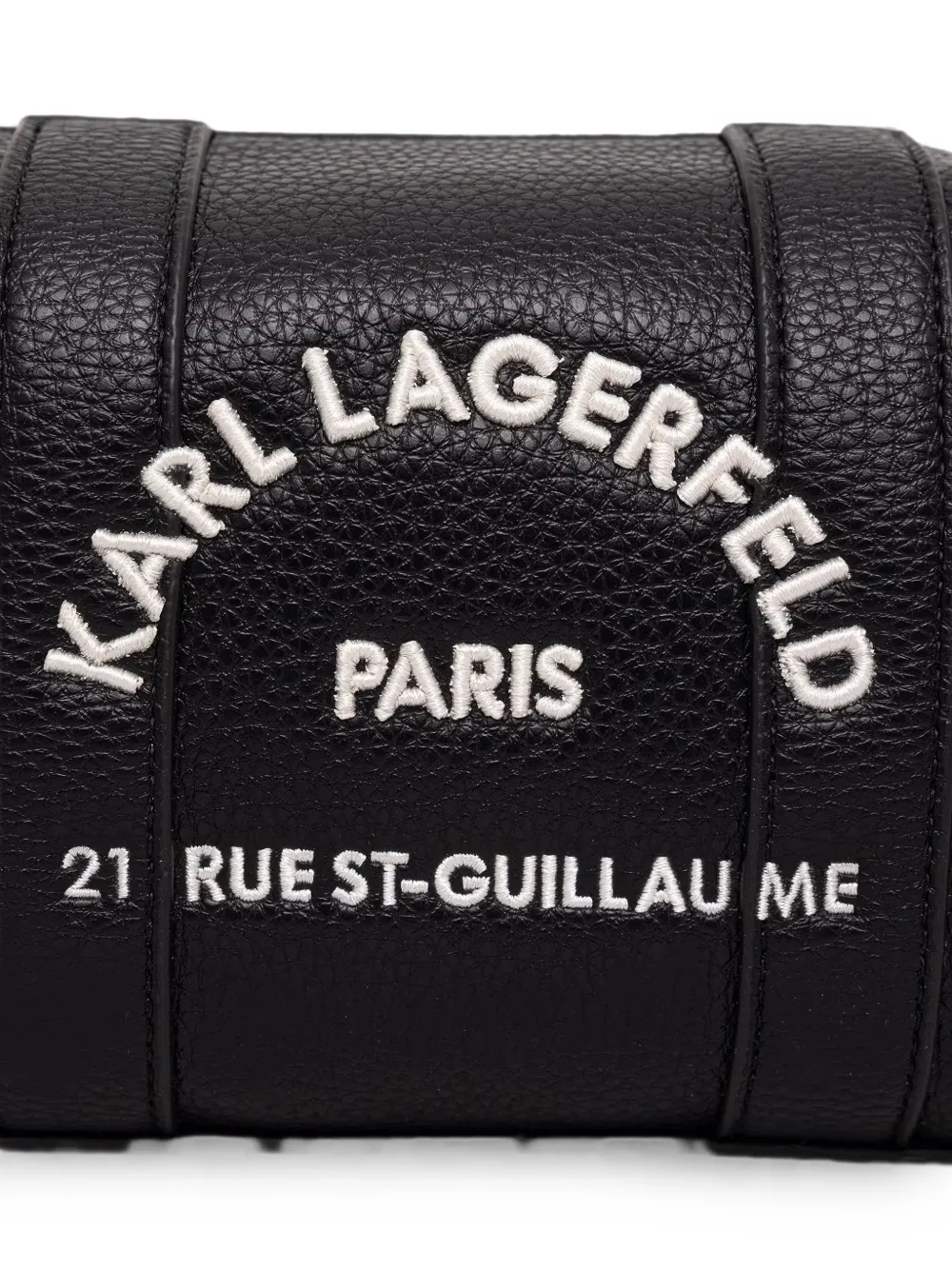 Karl Lagerfeld Make-up tas met geborduurd logo en textuur Zwart