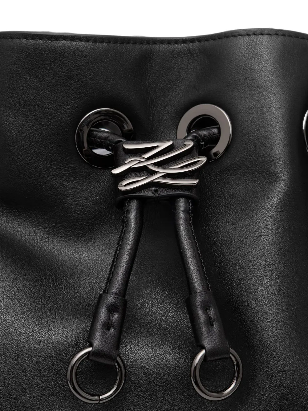 Karl Lagerfeld Shopper met trekkoord en logoplakaat Zwart