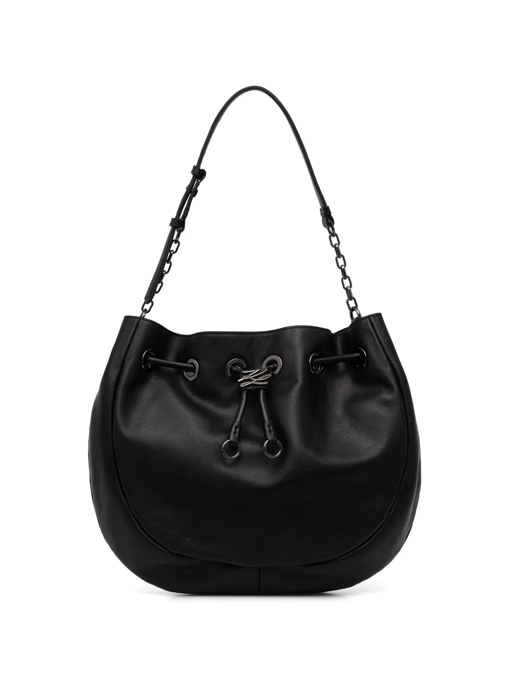 Karl Lagerfeld logo-plaque drawstring-fastening tote bag - Nero