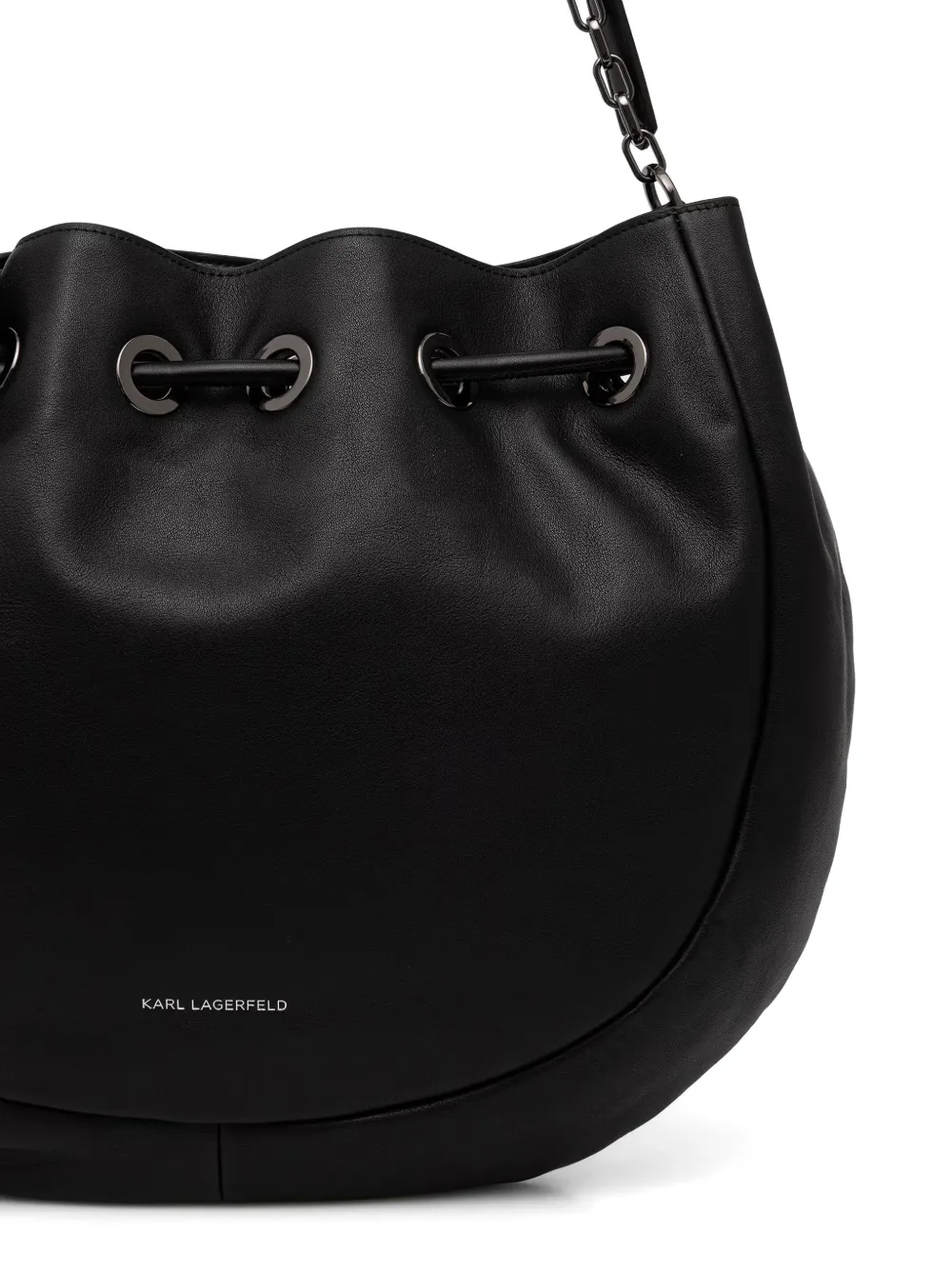 Karl Lagerfeld Shopper met trekkoord en logoplakaat Zwart