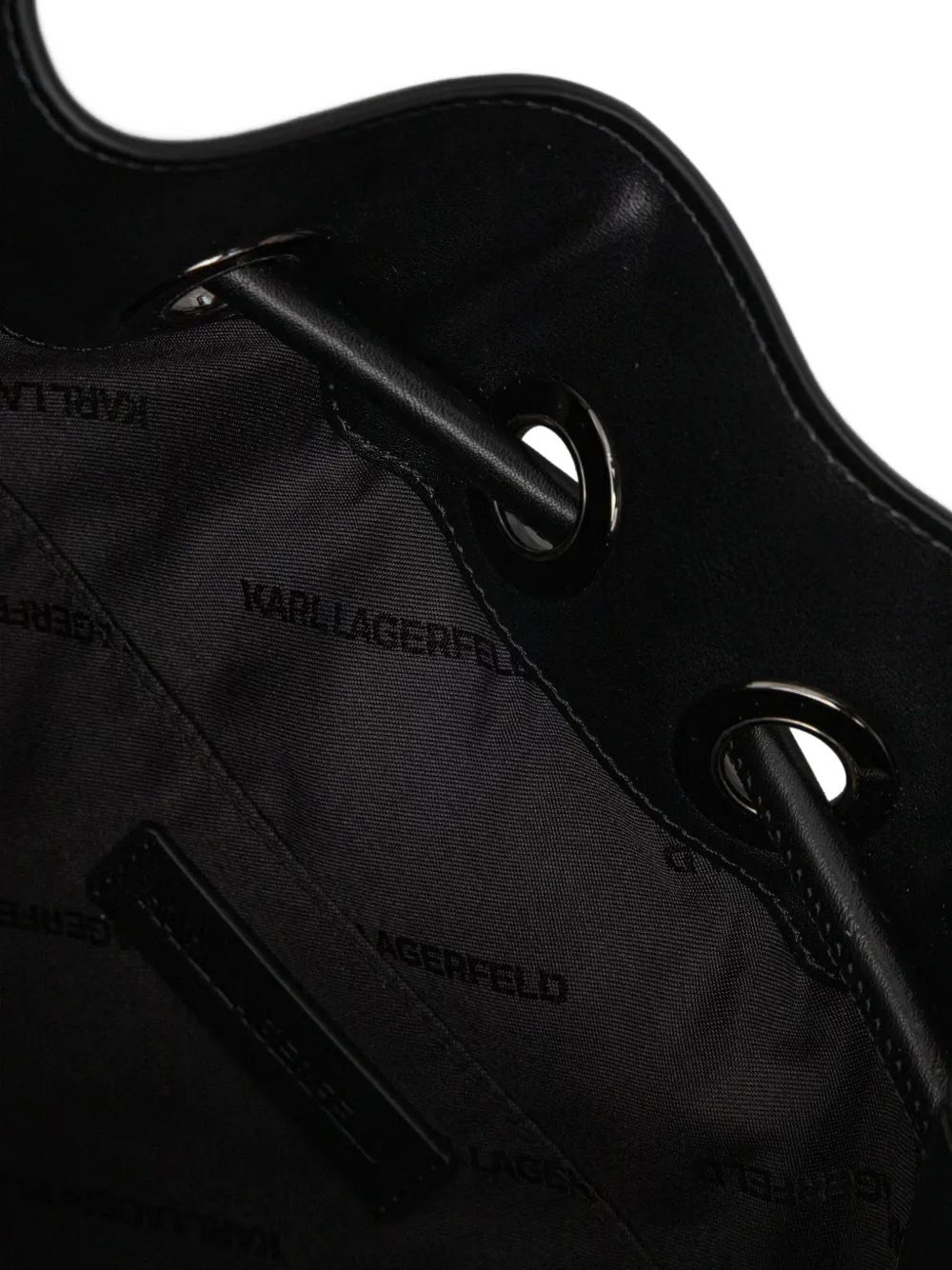 Karl Lagerfeld Shopper met trekkoord en logoplakaat Zwart