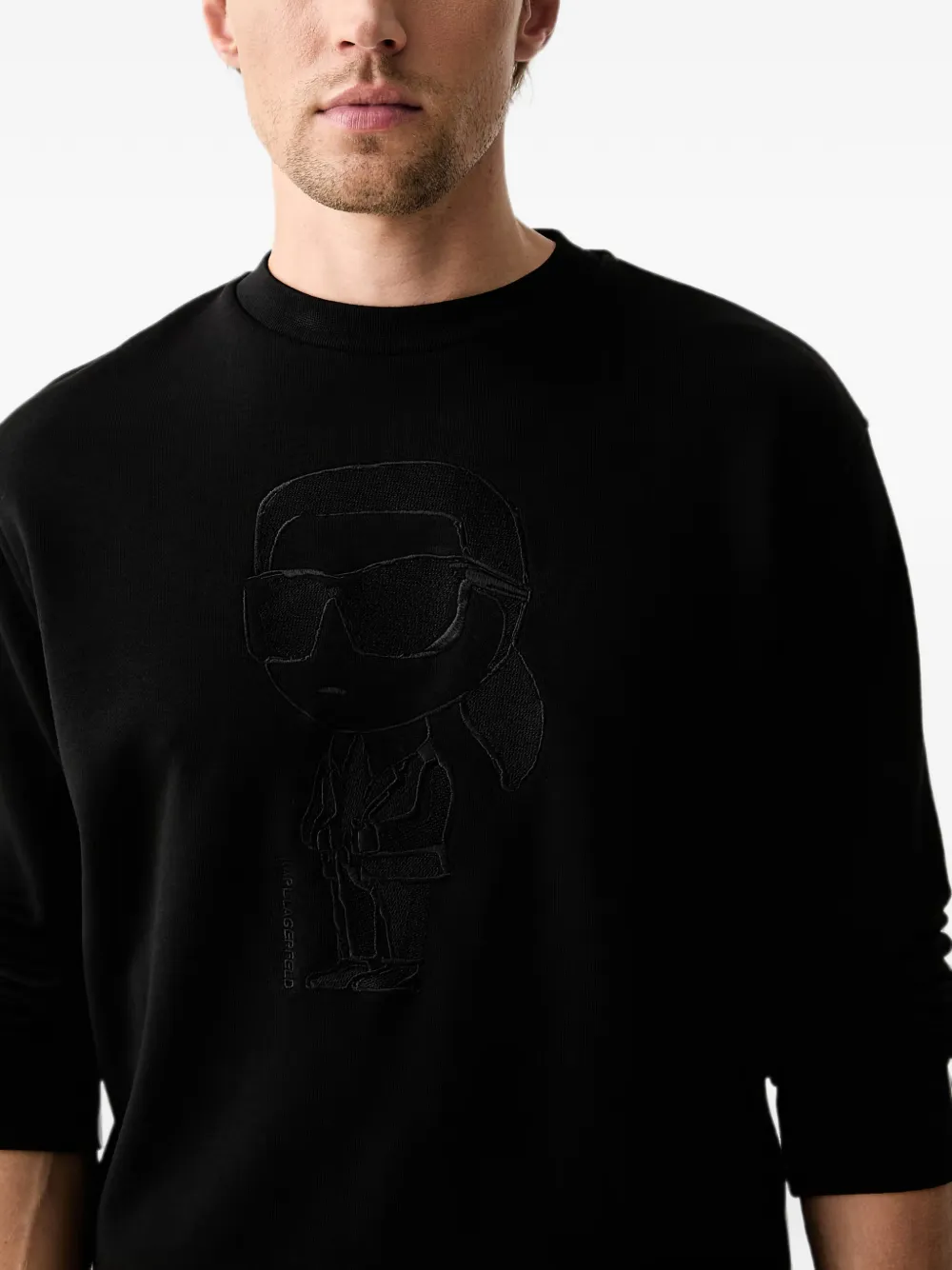 Karl Lagerfeld Ikonik Karl trui met borduurwerk Zwart