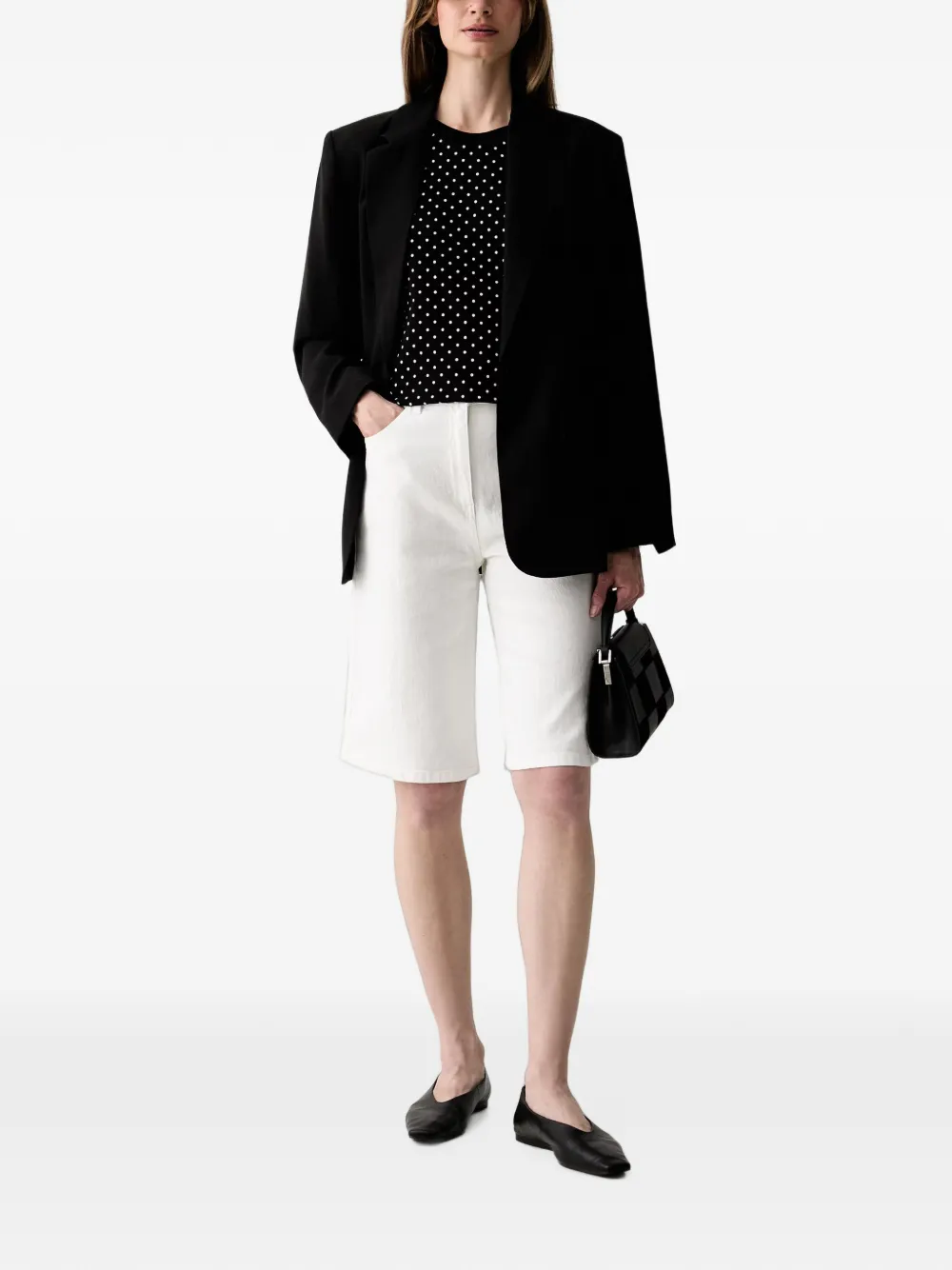 Karl Lagerfeld T-shirt met stippen en logo-patch Zwart