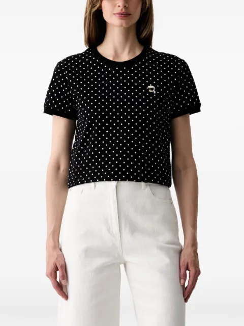 Karl Lagerfeld polka-dot logo-patch T-shirt