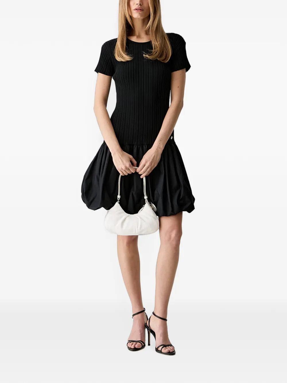 Karl Lagerfeld ribbed bubble-hem dress - Nero