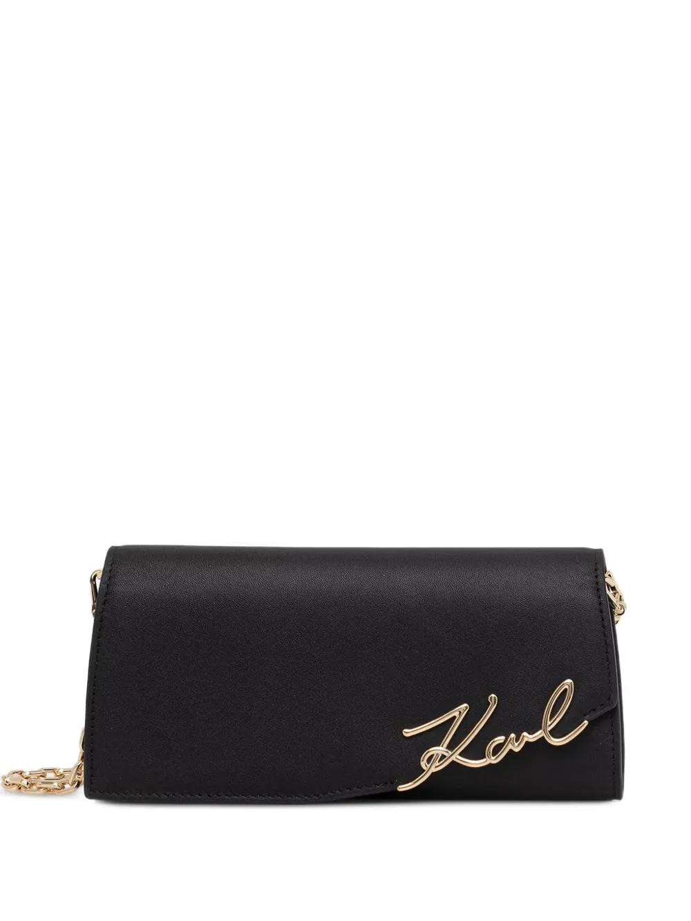 Karl Lagerfeld logo-plaque crossbody bag - Nero