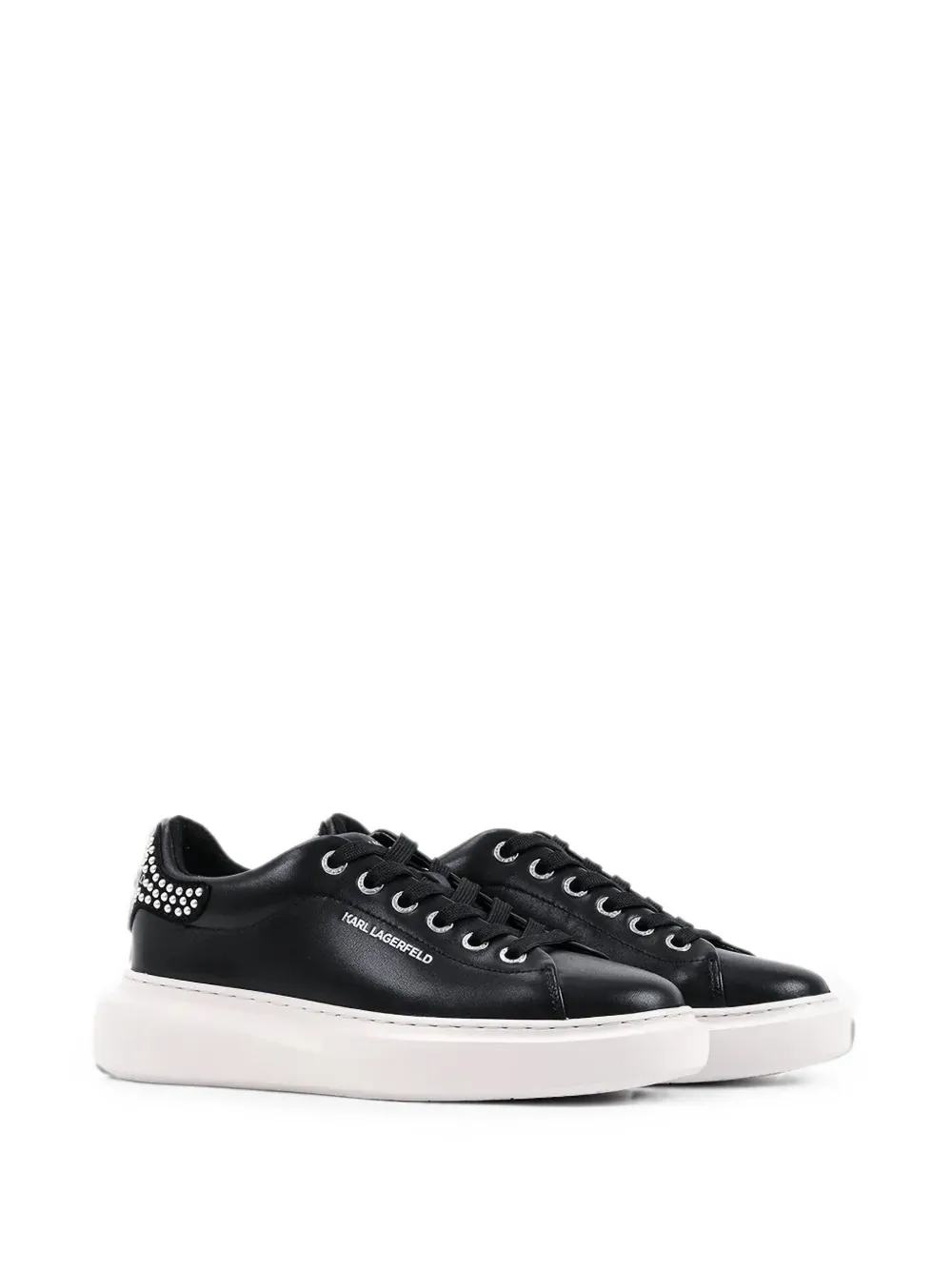 Karl Lagerfeld stud-embellished chunky-sole sneakers Zwart