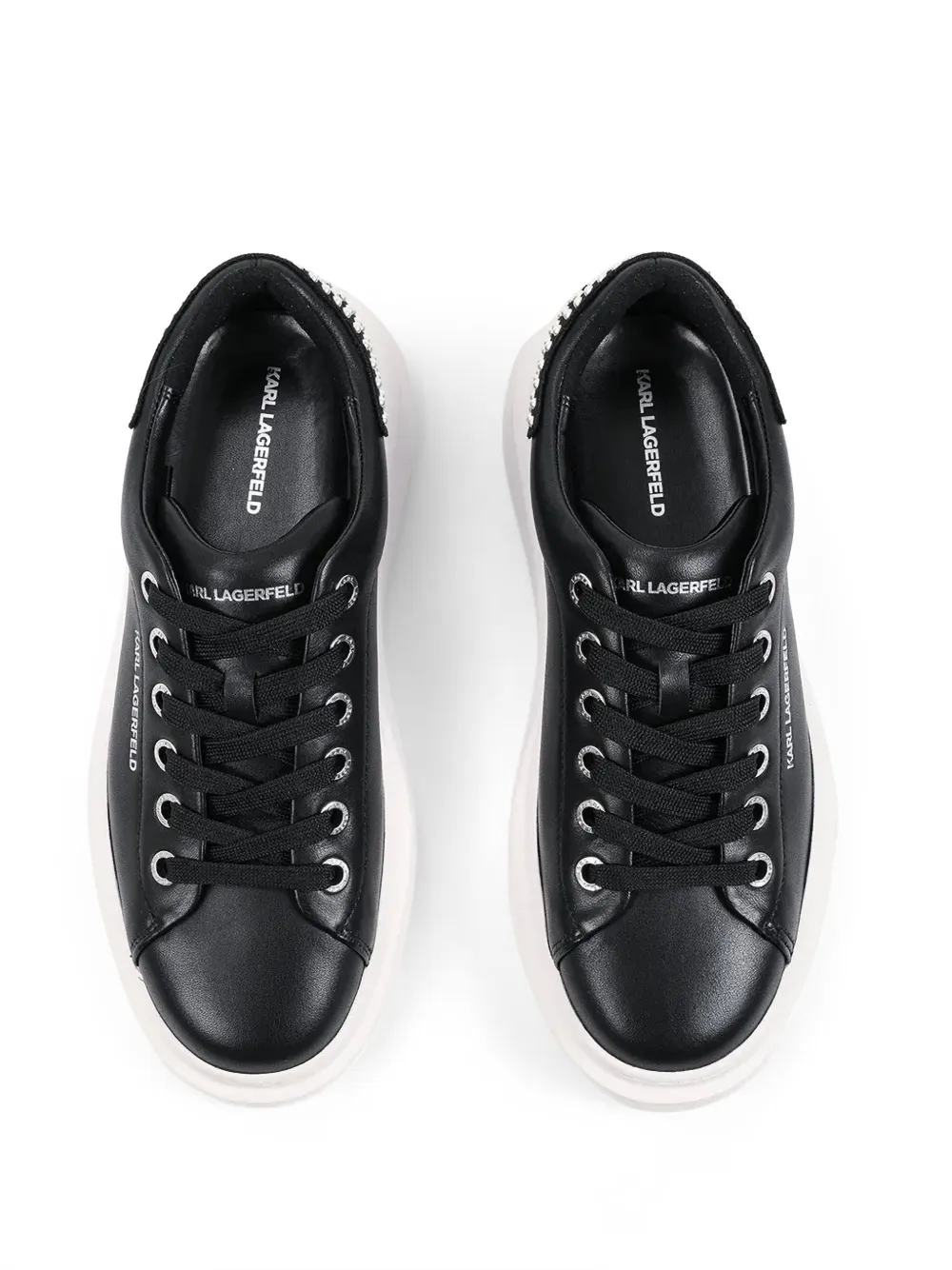 Karl Lagerfeld stud-embellished chunky-sole sneakers Zwart