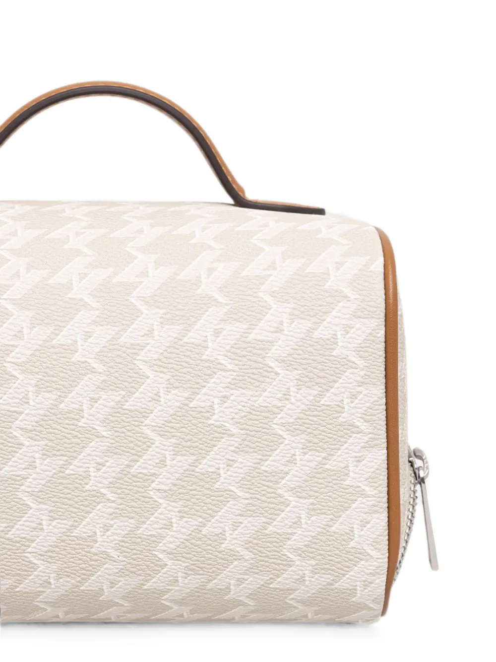 Karl Lagerfeld Make-up tas met monogram en logoprint Beige