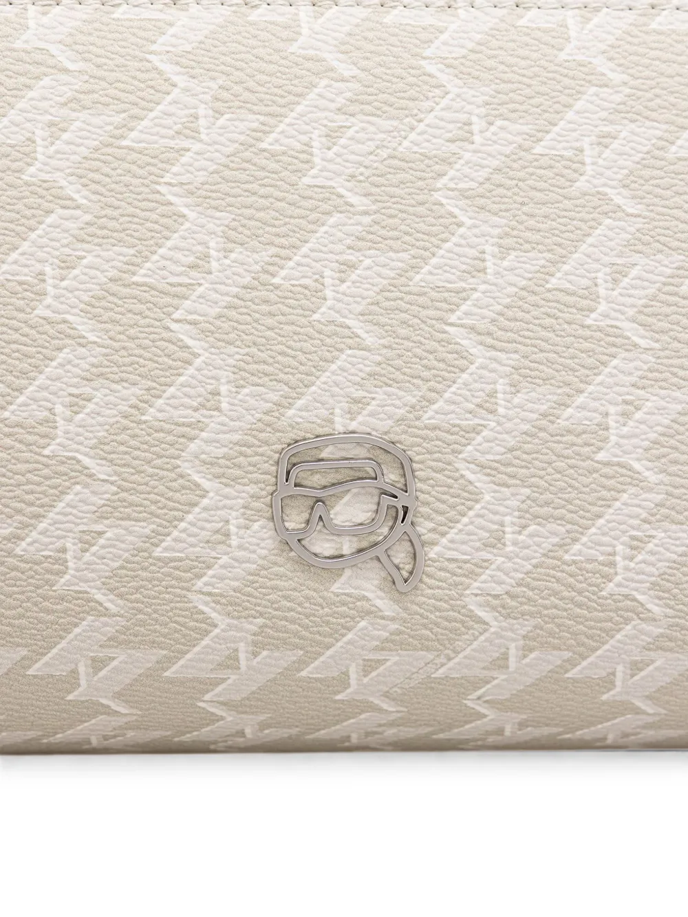 Karl Lagerfeld Make-up tas met monogram en logoprint Beige