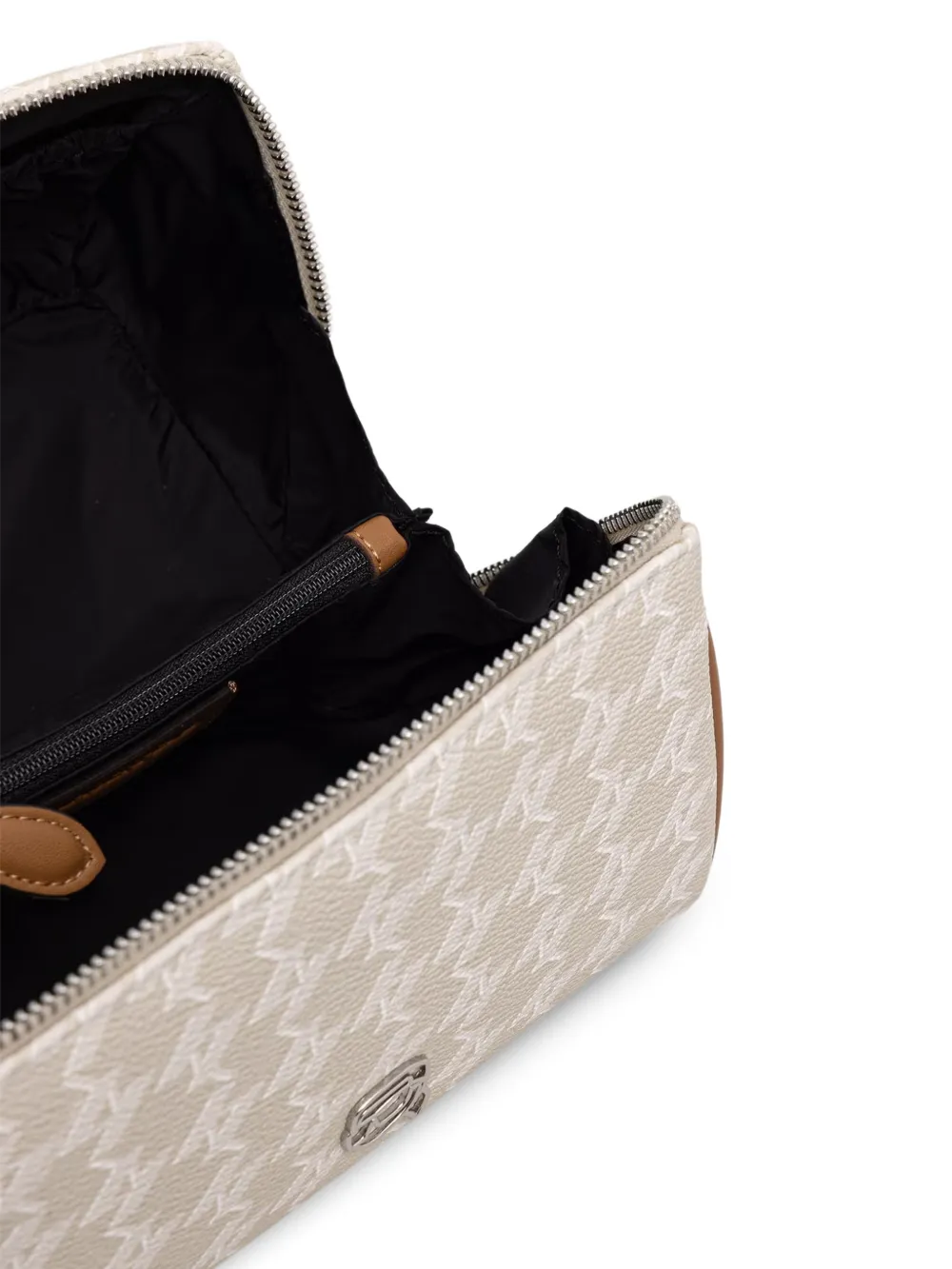 Karl Lagerfeld Make-up tas met monogram en logoprint Beige