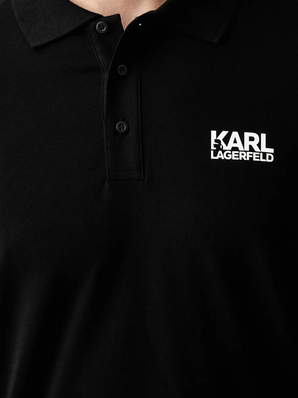 Karl Lagerfeld logo-print short-sleeve polo shirt Zwart