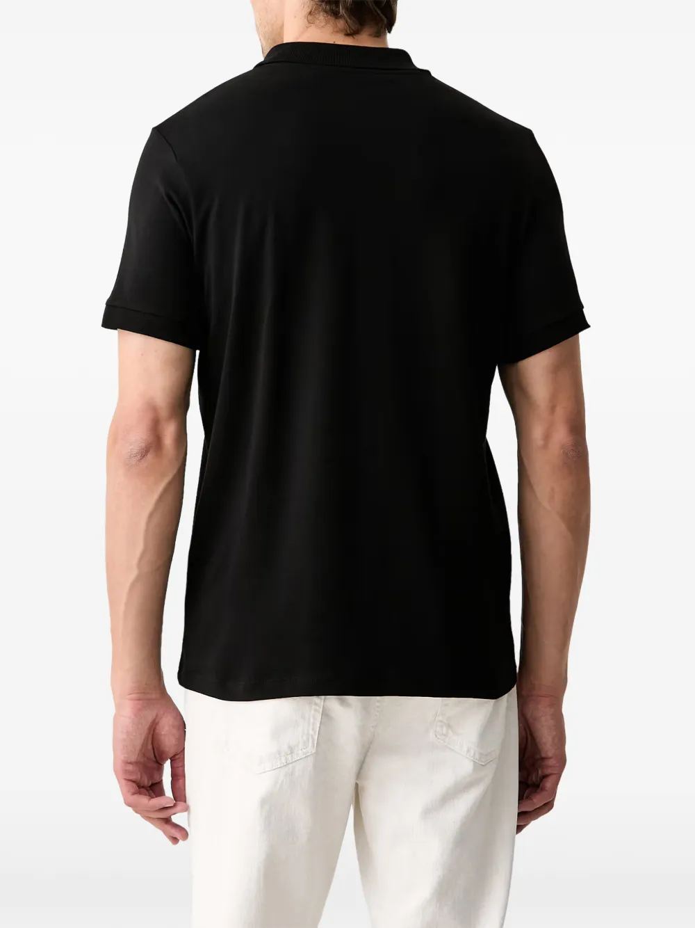 Karl Lagerfeld logo-print short-sleeve polo shirt Zwart