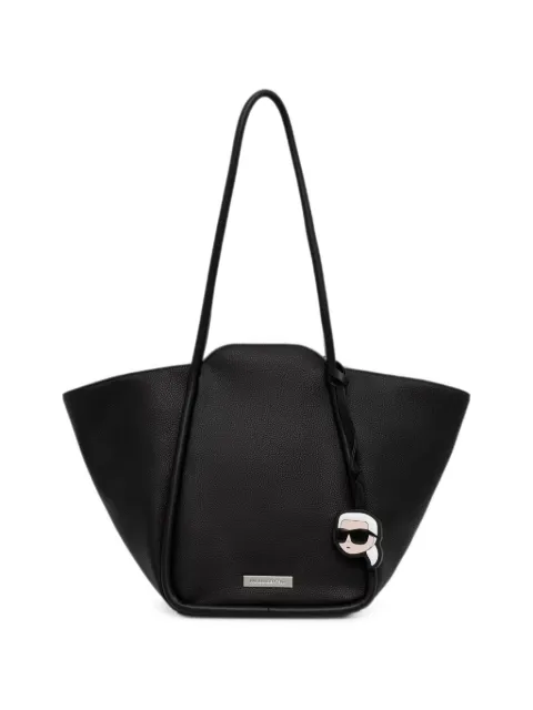 Karl Lagerfeld logo-plaque pebbled tote bag