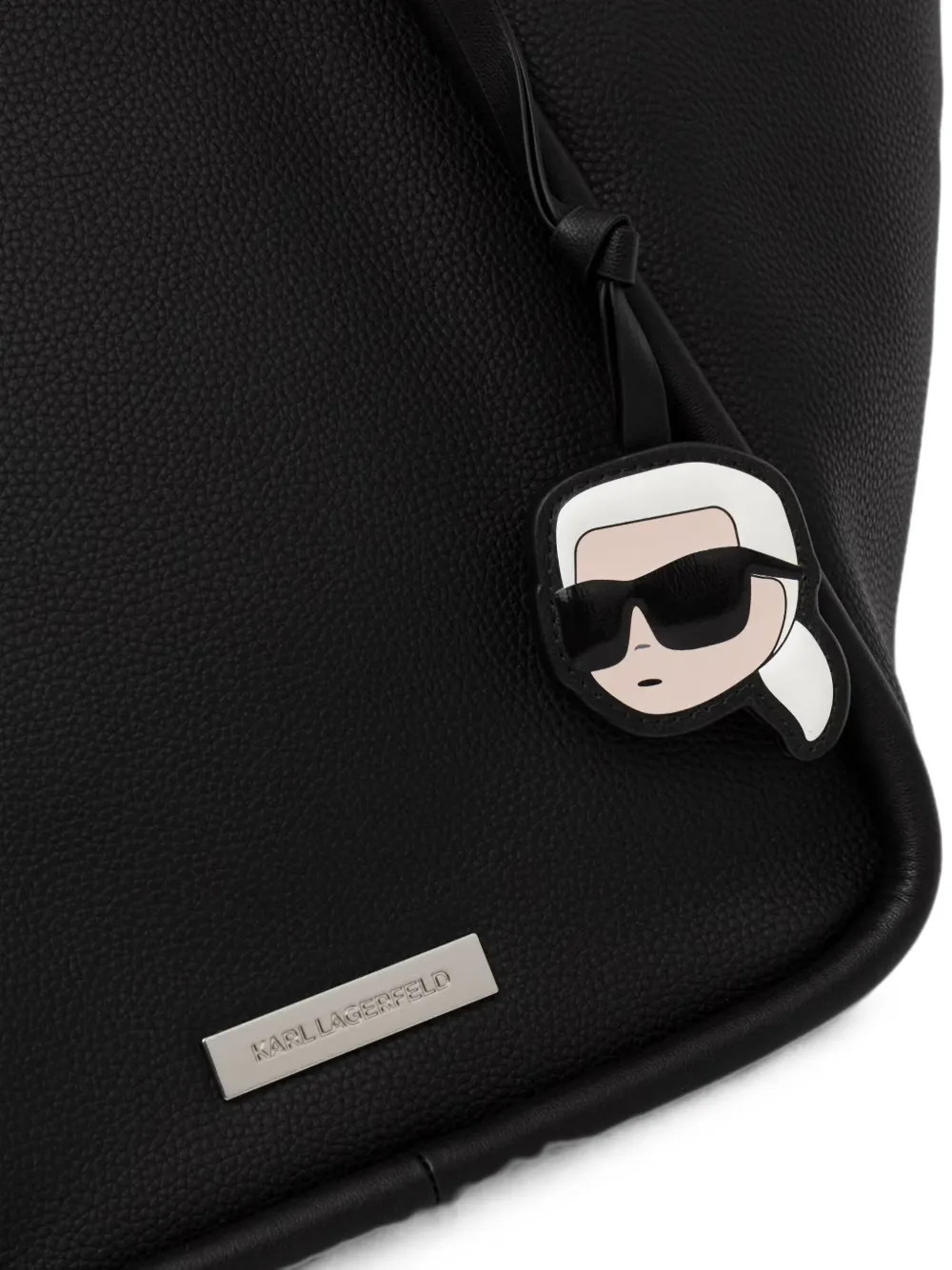 Karl Lagerfeld Shopper met logoplakkaat Zwart