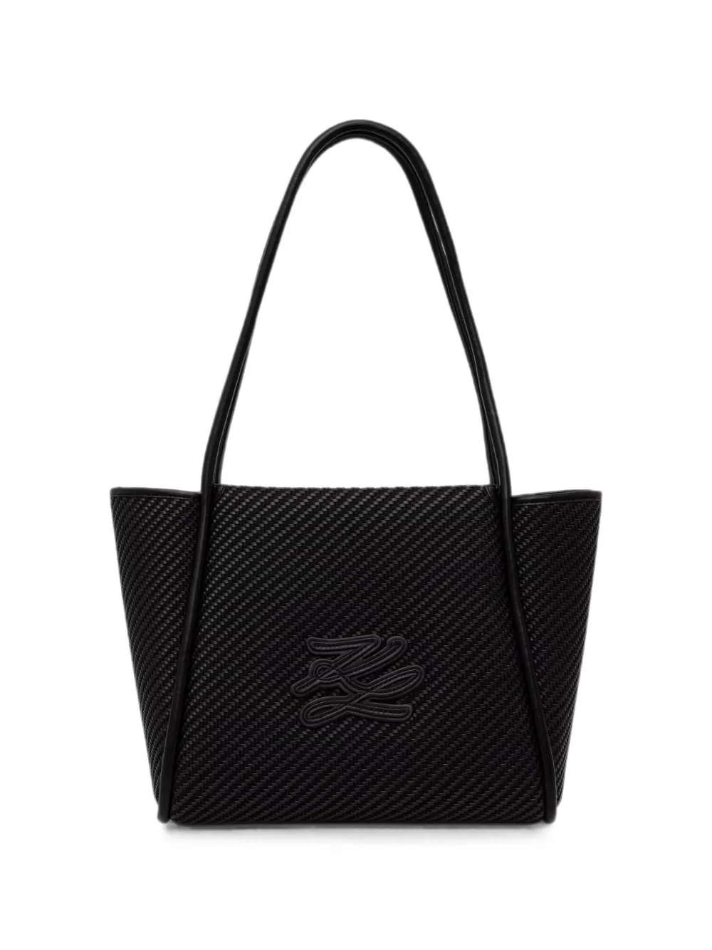 Karl Lagerfeld woven logo-patch tote bag - Nero