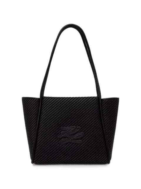 Karl Lagerfeld tote entretejida con parche del logo