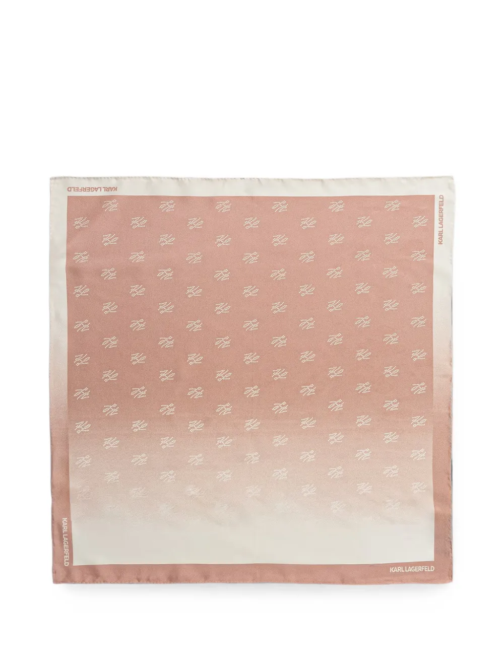 Karl Lagerfeld monogram-print silk scarf - Rosa