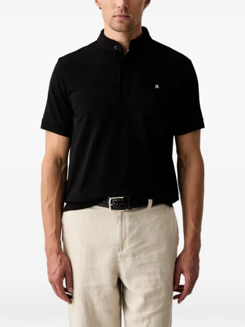 Karl Lagerfeld logo-plaque mandarin-collar T-shirt